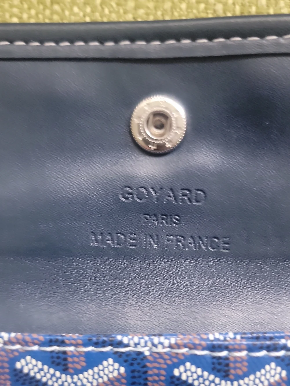 Goyard Blue Chevron Continental Wallet
